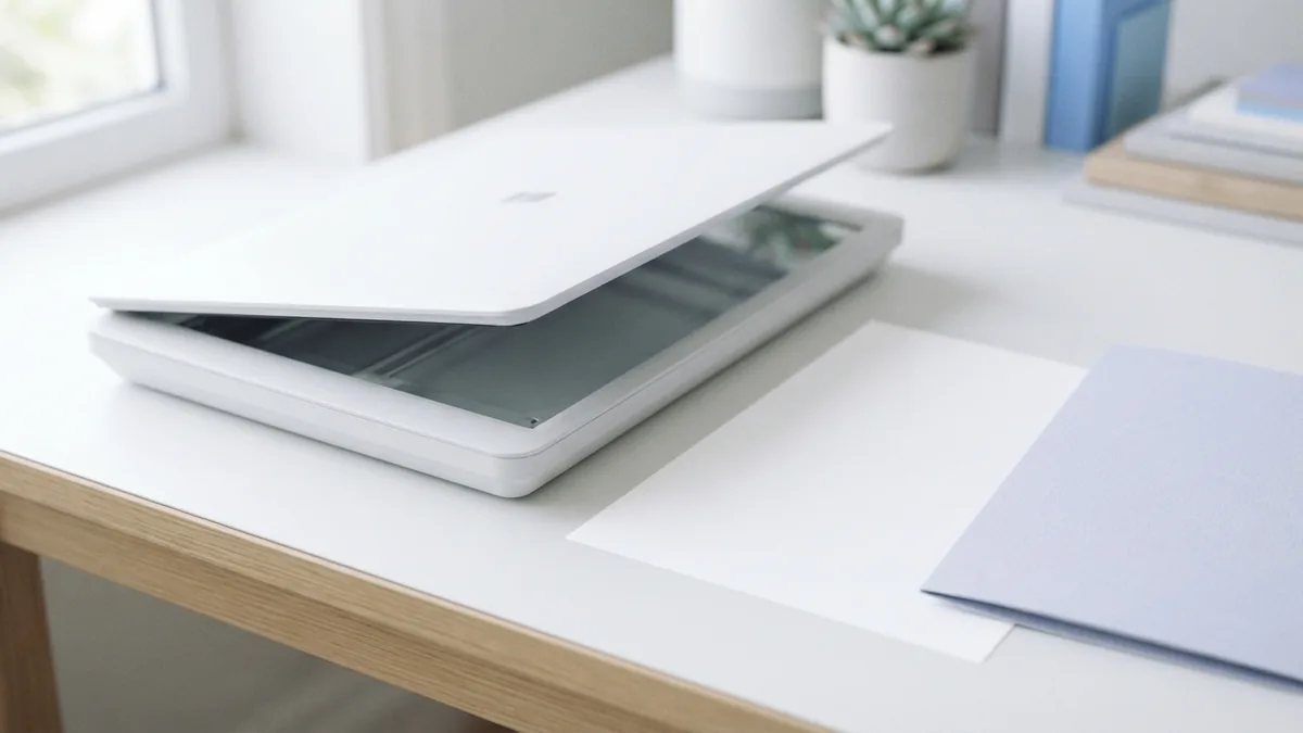 A scanner and blank paper prepared for text recovery from a PDF