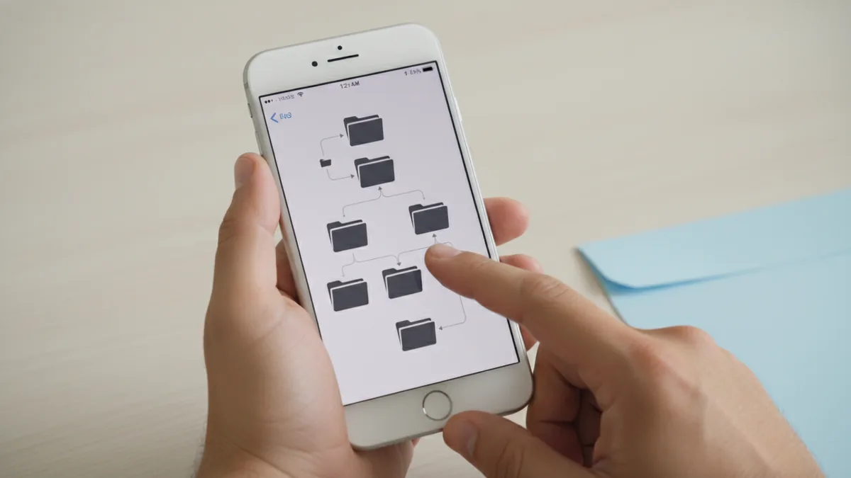 Open Files and start Hands using an iPhone to open the Files app and check downloads