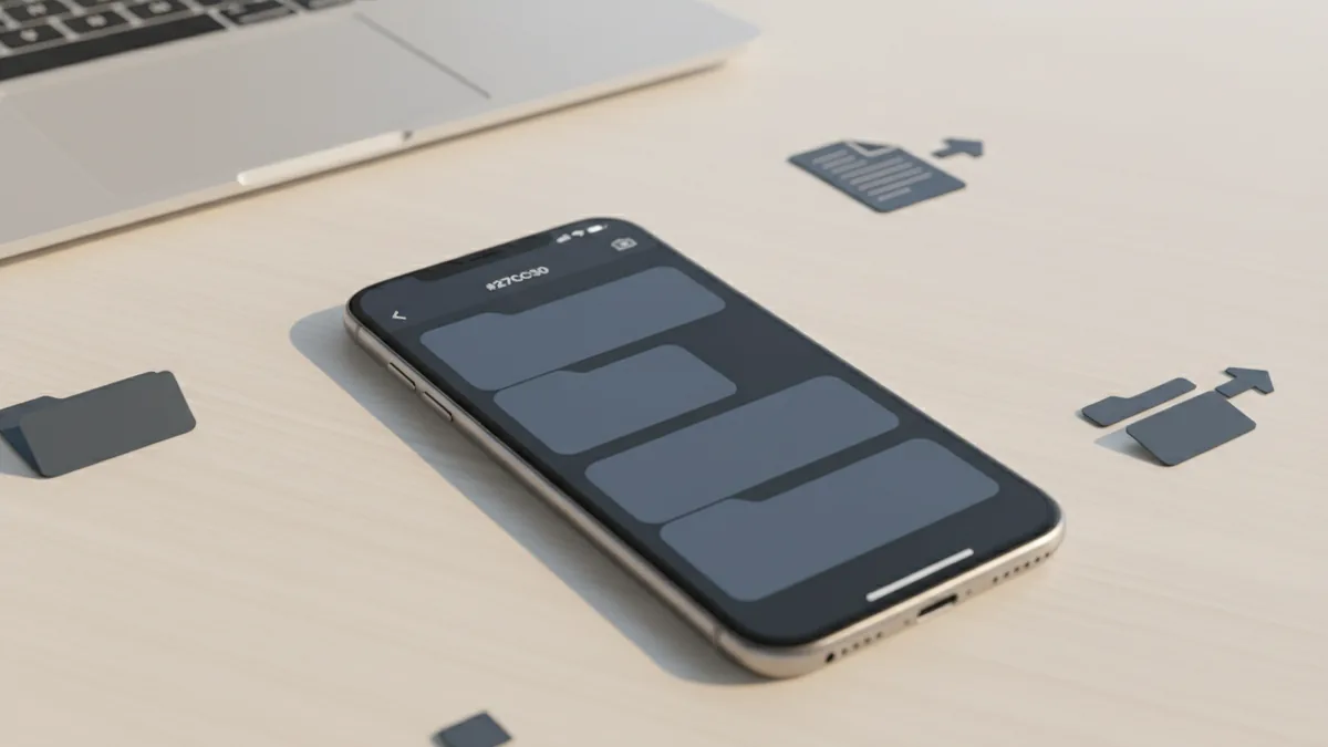 Check Downloads and search iPhone screen concept of browsing downloads and storage locations